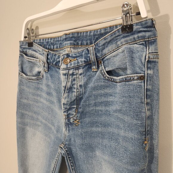 Ksubi Blue Van Winkle No Glory Jeans Disressed Skinny-fit Low-rise - Size 32 - Picture 4 of 12
